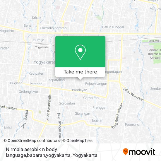Nirmala aerobik n body language,babaran,yogyakarta map