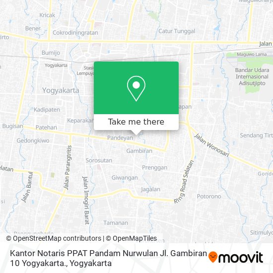 Kantor Notaris PPAT Pandam Nurwulan Jl. Gambiran 10 Yogyakarta. map