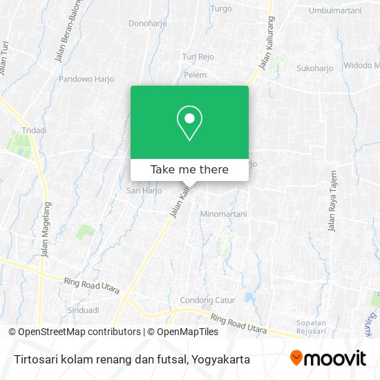 Tirtosari kolam renang dan futsal map