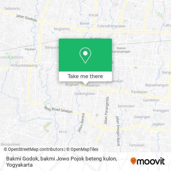 Bakmi Godok, bakmi Jowo Pojok beteng kulon map