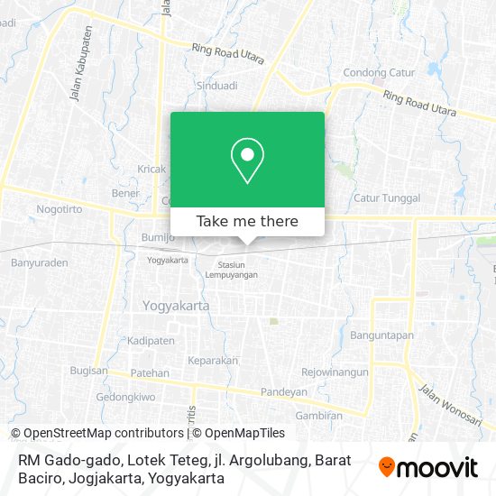 RM Gado-gado, Lotek Teteg, jl. Argolubang, Barat Baciro, Jogjakarta map