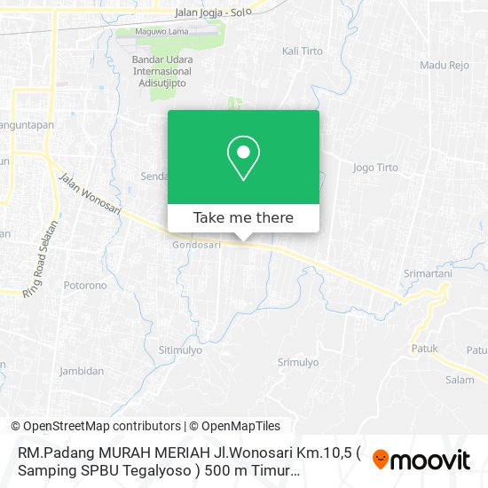 RM.Padang MURAH MERIAH Jl.Wonosari Km.10,5 ( Samping SPBU Tegalyoso ) 500 m Timur Perempatan Sampak map