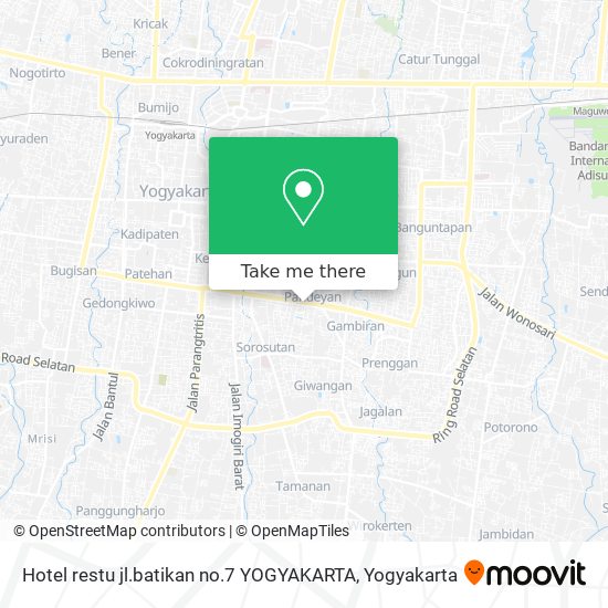 Hotel restu jl.batikan no.7 YOGYAKARTA map