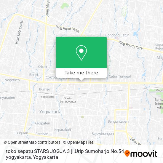 toko sepatu STARS JOGJA 3 jl.Urip Sumoharjo No.54 yogyakarta map