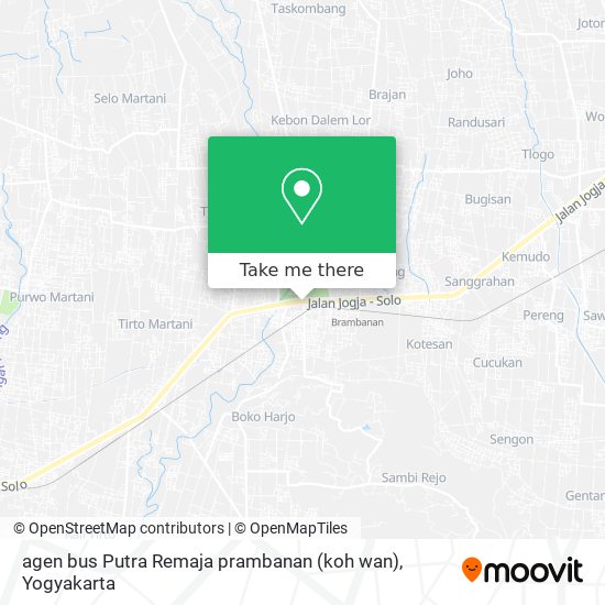 agen bus Putra Remaja prambanan (koh wan) map