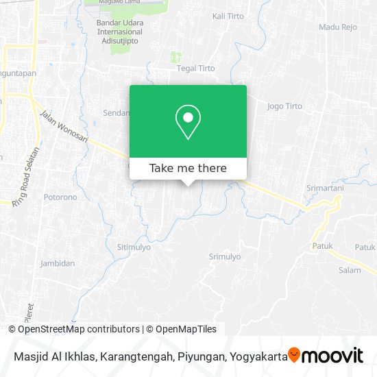 Masjid Al Ikhlas, Karangtengah, Piyungan map