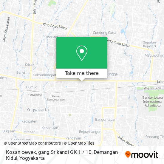 Kosan cewek, gang Srikandi GK 1 / 10, Demangan Kidul map