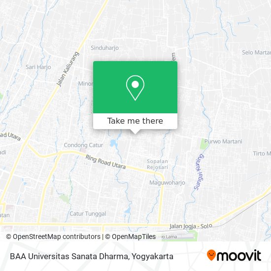 BAA Universitas Sanata Dharma map