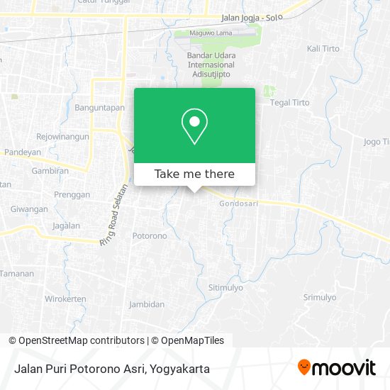 Jalan Puri Potorono Asri map