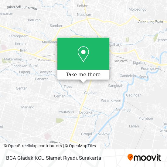 BCA Gladak KCU Slamet Riyadi map
