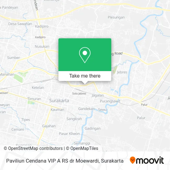 Paviliun Cendana VIP A RS dr Moewardi map