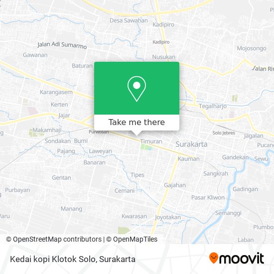 Kedai kopi Klotok Solo map