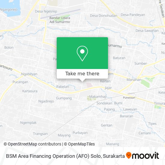 BSM Area Financing Operation (AFO) Solo map