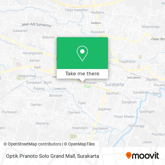 Optik Pranoto Solo Grand Mall map