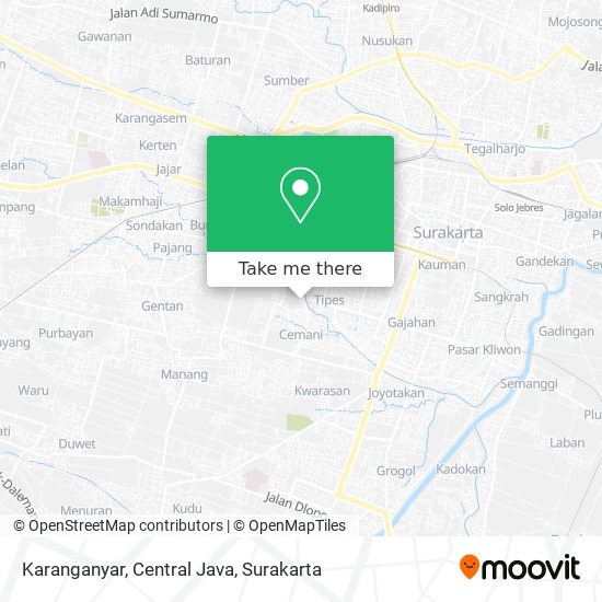 Karanganyar, Central Java map