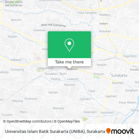 Universitas Islam Batik Surakarta (UNIBA) map