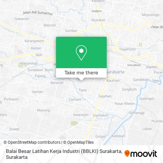 Balai Besar Latihan Kerja Industri (BBLKI) Surakarta map