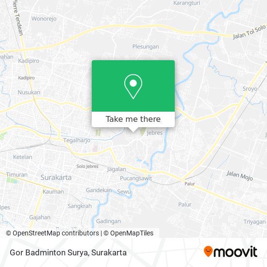 Gor Badminton Surya map