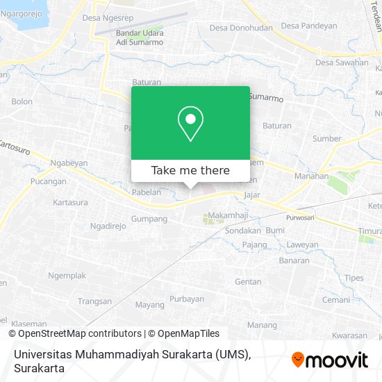 Universitas Muhammadiyah Surakarta (UMS) map