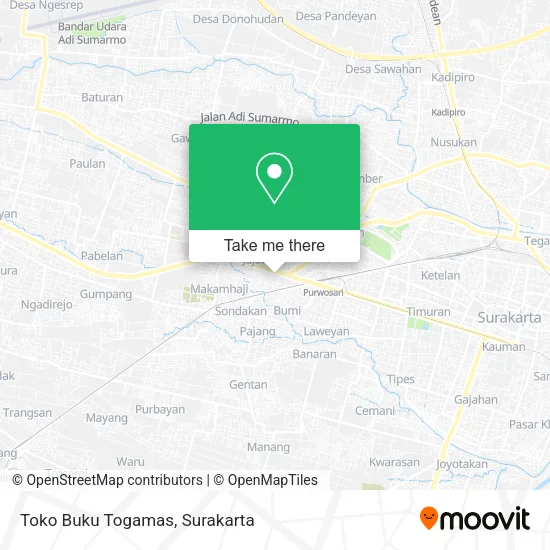 Toko Buku Togamas map