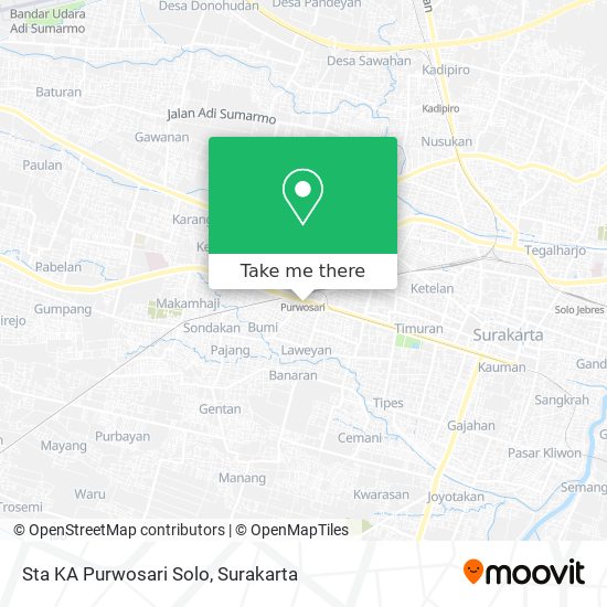 Sta KA Purwosari Solo map