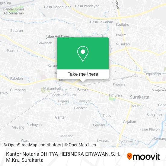 Kantor Notaris DHITYA HERINDRA ERYAWAN, S.H., M.Kn. map
