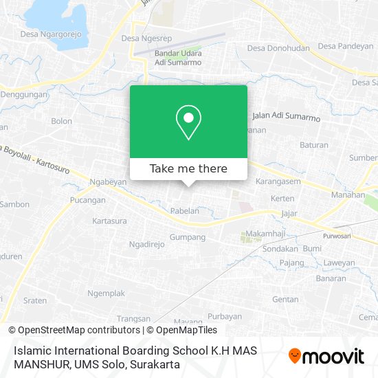 Islamic International Boarding School K.H MAS MANSHUR, UMS Solo map
