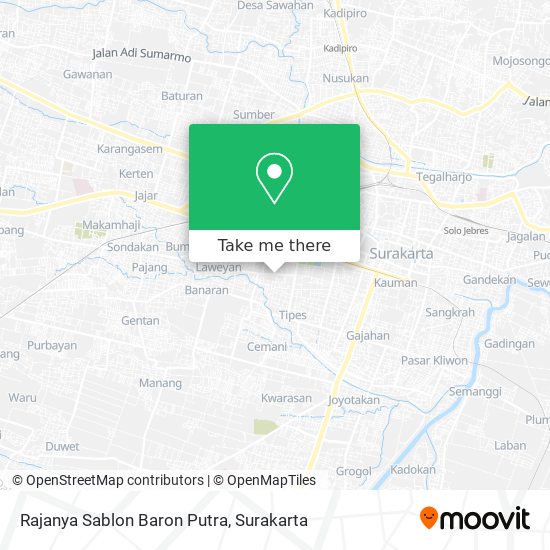 Rajanya Sablon Baron Putra map