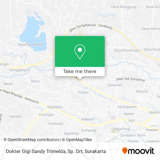 Dokter Gigi Sandy Trimelda, Sp. Ort map
