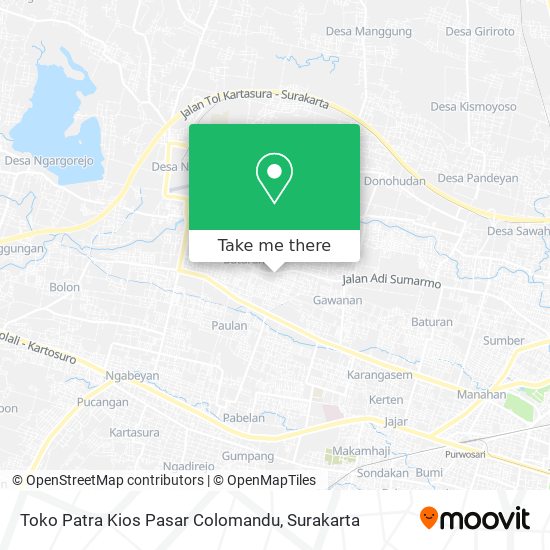 Toko Patra Kios Pasar Colomandu map