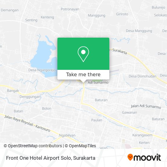 Front One Hotel Airport Solo map