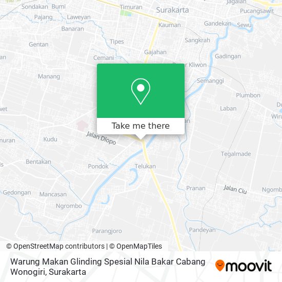 Warung Makan Glinding Spesial Nila Bakar Cabang Wonogiri map