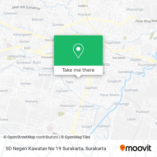 SD Negeri Kawatan No 19 Surakarta map