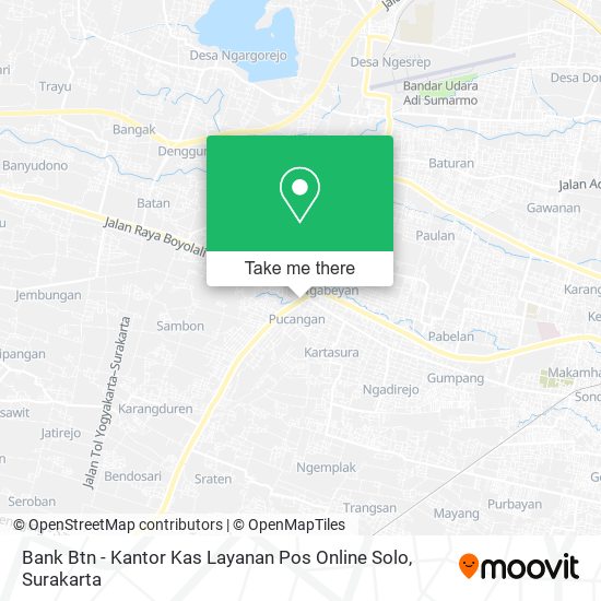 Bank Btn - Kantor Kas Layanan Pos Online Solo map