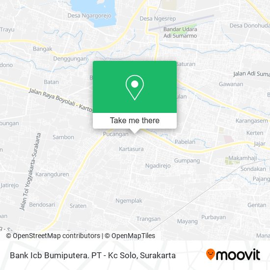 Bank Icb Bumiputera. PT - Kc Solo map