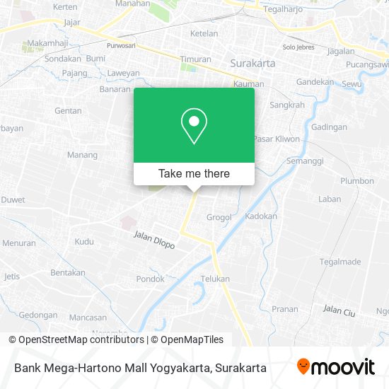 Bank Mega-Hartono Mall Yogyakarta map