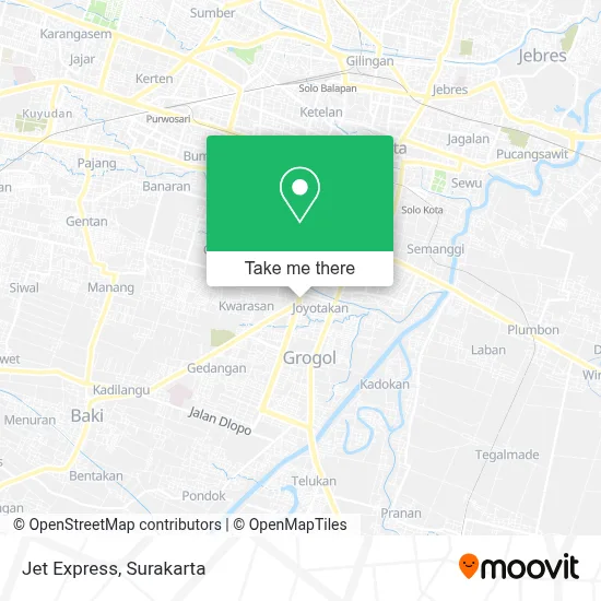 Jet Express map