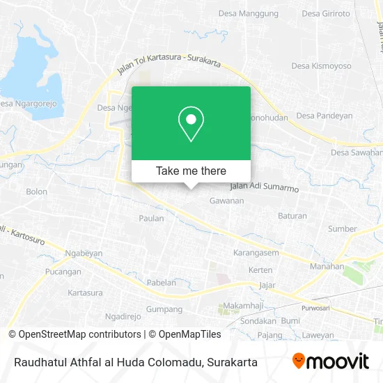 Raudhatul Athfal al Huda Colomadu map
