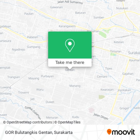 GOR Bulutangkis Gentan map