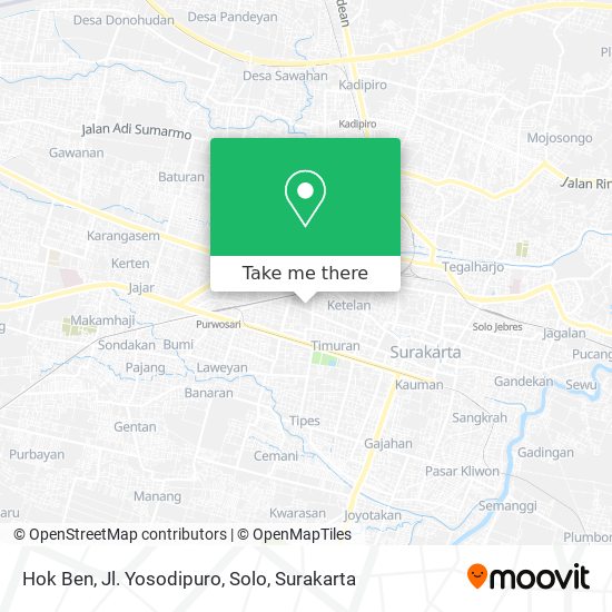 Hok Ben, Jl. Yosodipuro, Solo map