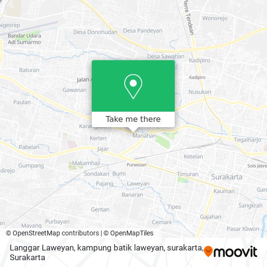 Langgar Laweyan, kampung batik laweyan, surakarta map
