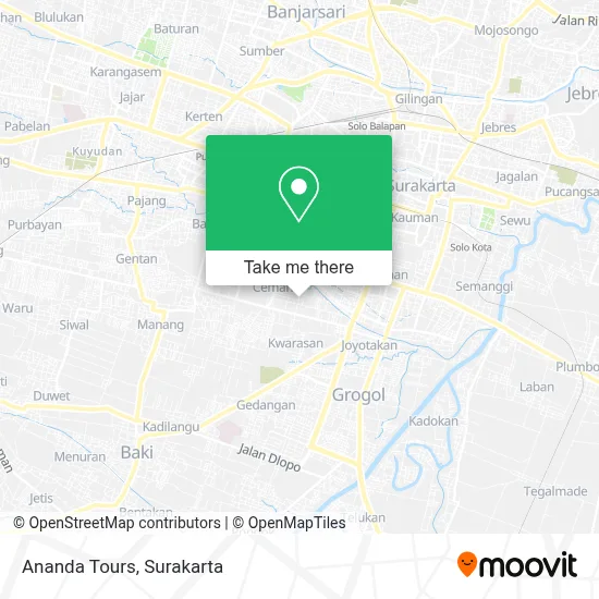 Ananda Tours map