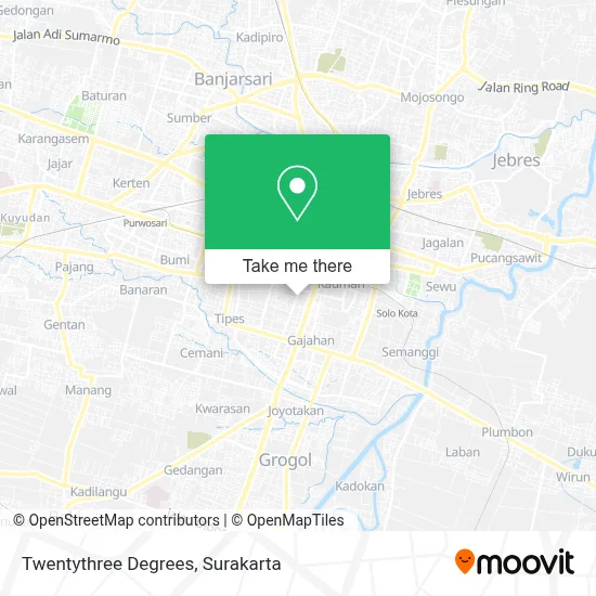 Twentythree Degrees map