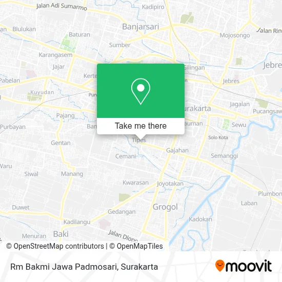 Rm Bakmi Jawa Padmosari map