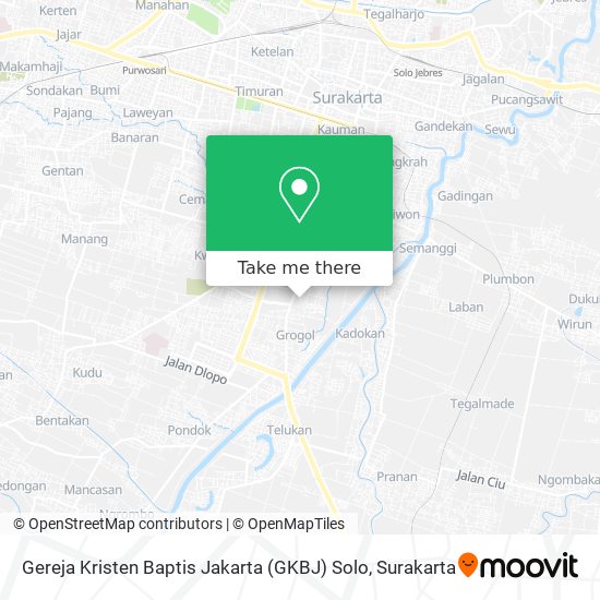 Gereja Kristen Baptis Jakarta  (GKBJ) Solo map