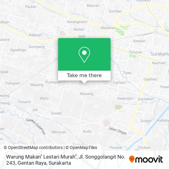 Warung Makan" Lestari Murah", Jl. Songgolangit No. 243, Gentan Raya map