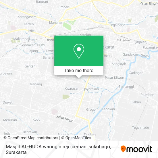 Masjid AL-HUDA waringin rejo,cemani,sukoharjo map