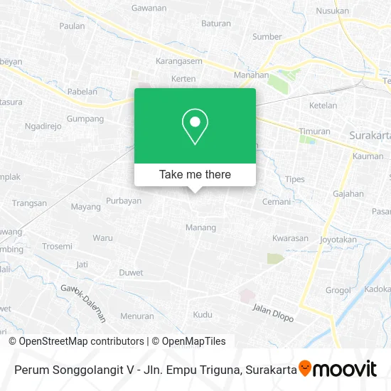 Perum Songgolangit V - Jln. Empu Triguna map