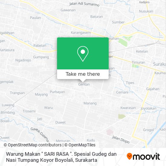 Warung Makan " SARI RASA ". Spesial Gudeg dan Nasi Tumpang Koyor Boyolali map