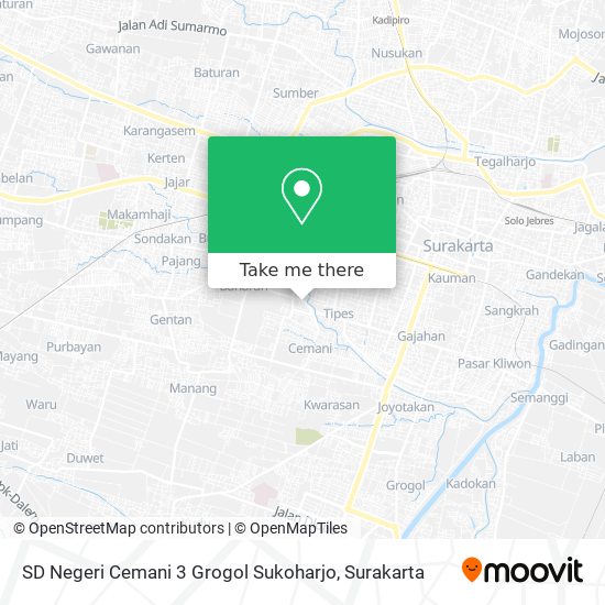 SD Negeri Cemani 3 Grogol Sukoharjo map